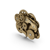 Cog Gears Mechanism Brass PNG & PSD Images