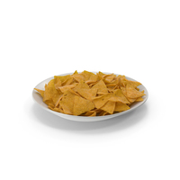 Plate with Corn Tortilla Nacho Chips PNG & PSD Images