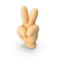 Cartoon Glove Hands Victory Sign PNG & PSD Images