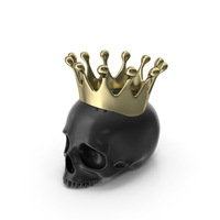 Black Skull Head Candle with Gold Crown PNG & PSD Images