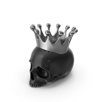 Black Skull Head Candle with Silver Crown PNG & PSD Images