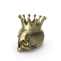 Gold Skull Head Candle with Crown PNG & PSD Images