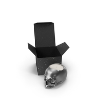 Silver Skull Head Candle with Box PNG & PSD Images