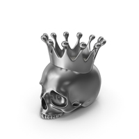 Silver Skull Head Candle with Crown PNG & PSD Images