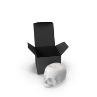 White Skull Head Candle with Box PNG & PSD Images
