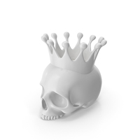 White Skull Head Candle with Crown PNG & PSD Images