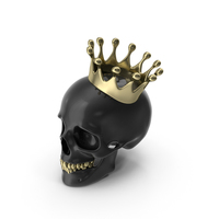 Black Skull With Gold Teeth And Crown PNG & PSD Images