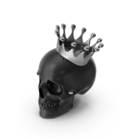 Black Skull With Silver Crown PNG & PSD Images