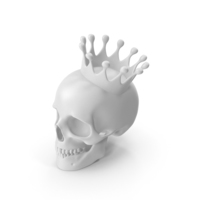 White Skull With Crown PNG & PSD Images