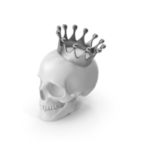 White Skull With Silver Crown PNG & PSD Images