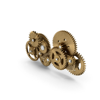 Gear Mechanism Bronze PNG & PSD Images