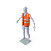 Mannequin with Orange Hi Vis Safety Vest PNG & PSD Images