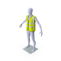 Mannequin with Yellow Hi Vis Safety Vest PNG & PSD Images