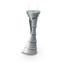 Airport Air Traffic Control Tower with Interior Generic PNG & PSD Images