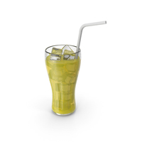 Yellow Glass Juice With Tube PNG & PSD Images