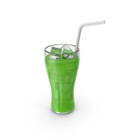 Green Glass Juice With Tube PNG & PSD Images
