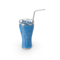 Blue Glass Juice With Tube PNG & PSD Images