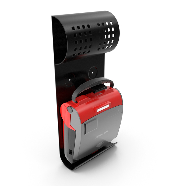 Automated External Defibrillator on Wall Bracket PNG & PSD Images