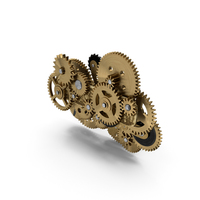 Clockwork Gear Mechanism Brass PNG & PSD Images