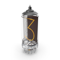 Vacuum Tube Alphabet Number 3 PNG & PSD Images