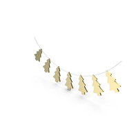 Gold Christmas Tree Garland PNG & PSD Images