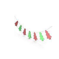 Red and Green Christmas Tree Garland PNG & PSD Images