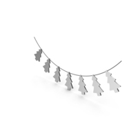 Silver Christmas Tree Garland PNG & PSD Images