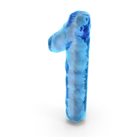 Ice Alphabet Number 1 PNG & PSD Images