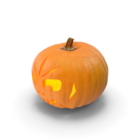Jack O Lantern Pumpkin with Carved Face Lit PNG & PSD Images