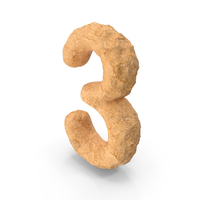 Stone Alphabet Number 3 PNG & PSD Images