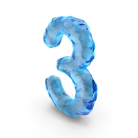 Ice Alphabet Number 3 PNG & PSD Images