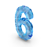 Ice Alphabet Number 6 PNG & PSD Images