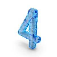 Ice Alphabet Number 4 PNG & PSD Images