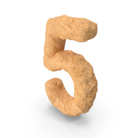 Stone Alphabet Number 5 PNG & PSD Images