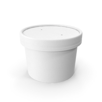 White Paper Food Cup with Vented Lid Disposable Ice Cream Bucket 8 Oz 200 ml PNG & PSD Images