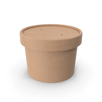 Kraft Paper Food Cup with Vented Lid Disposable Ice Cream Bucket 8 Oz 200 ml PNG & PSD Images