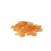 Pile of Mixed Crinkle Cut Wavy Potato Chips PNG & PSD Images
