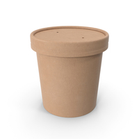 Kraft Paper Food Cup with Vented Lid Disposable Ice Cream Bucket 12 Oz 300 ml PNG & PSD Images