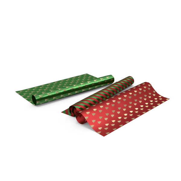 Three Multicolor Paper Rolls for Gifts PNG & PSD Images