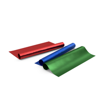 Three Blue and Red and Green Paper Rolls for Gifts PNG & PSD Images
