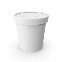 White Paper Food Cup with Vented Lid Disposable Ice Cream Bucket 16 Oz 450 ml PNG & PSD Images