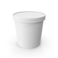 White Paper Food Cup with Vented Lid Disposable Ice Cream Bucket 26 Oz 750 ml PNG & PSD Images