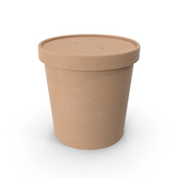 Kraft Paper Food Cup with Vented Lid Disposable Ice Cream Bucket 26 Oz 750 ml PNG & PSD Images
