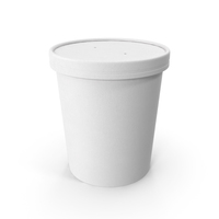 White Paper Food Cup with Vented Lid Disposable Ice Cream Bucket 32 Oz 900 ml PNG & PSD Images