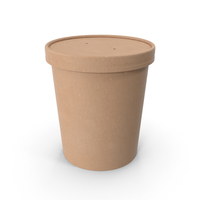 Kraft Paper Food Cup with Vented Lid Disposable Ice Cream Bucket 32 Oz 900 ml PNG & PSD Images