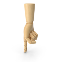 Wooden Hand Point Down PNG & PSD Images