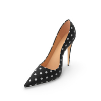 Women's Black Shoes White Polka Dots PNG & PSD Images