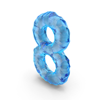 Ice Alphabet Number 8 PNG & PSD Images