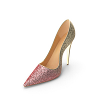 Women's Shoes Gold Pink PNG & PSD Images