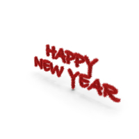 Red Foil Tree Symbol Happy New Year PNG & PSD Images